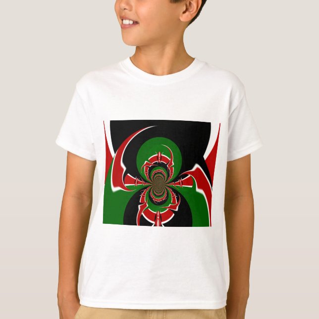 Vibrant Kenyan Flag Pattern: A Powerful Art T-Shirt (Front)
