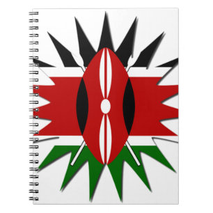 Vibrant Kenyan Flag Pattern: An 18-Star Art Spiral Notebook