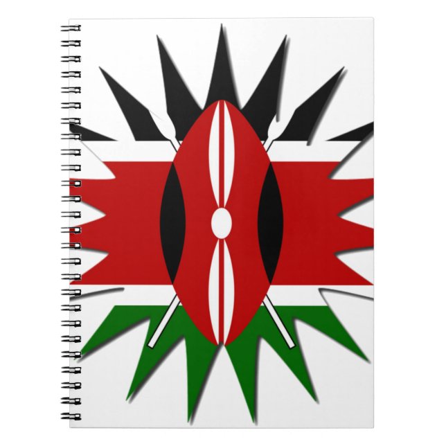 Vibrant Kenyan Flag Pattern: An 18-Star Art Spiral Notebook (Front)