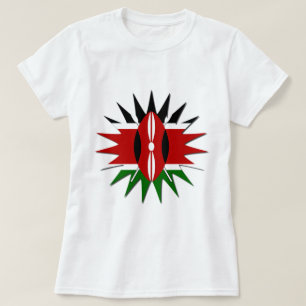 Vibrant Kenyan Flag Pattern: An 18-Star Art T-Shirt