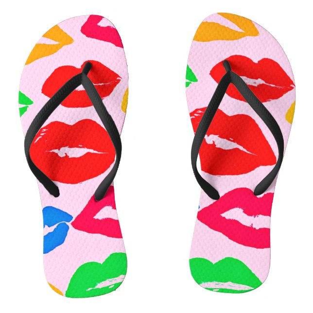 Vibrant Kissed by Colours Pattern Jandals (Footbed)