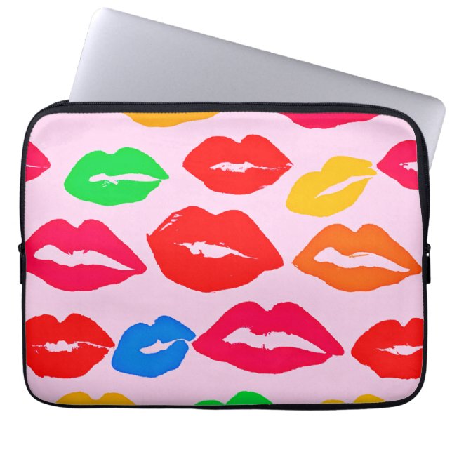 Vibrant Kissed by Colours Pattern Laptop Sleeve (Front)