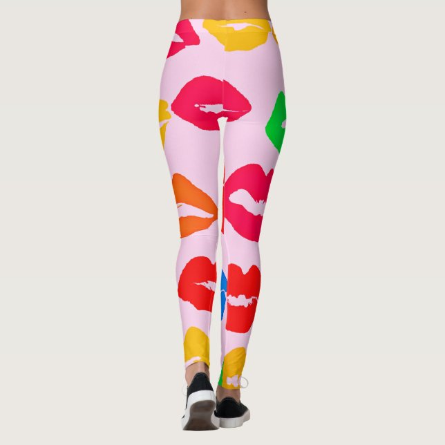 Vibrant Kissed by Colours Pattern Leggings (Back)