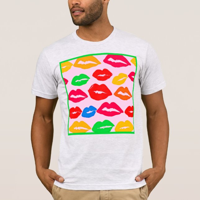 Vibrant Kissed by Colours Pattern T-Shirt (Front)