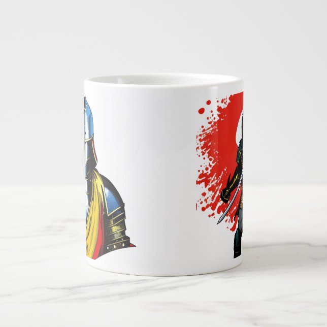  Vibrant Knight  Large Coffee Mug (Front)
