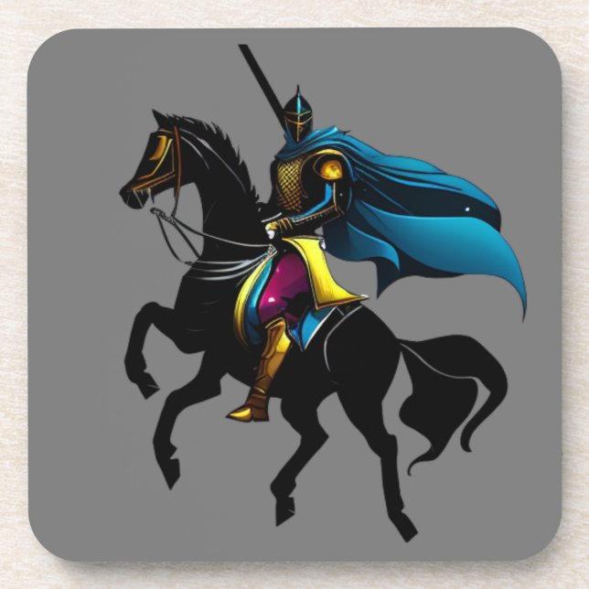  Vibrant Knight T-Shirt Throw Pillow Coaster (Front)