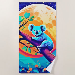 Vibrant Koala Moon Beach Towel