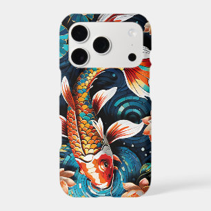 Vibrant Koi and Beautiful Flowers Aquatic Scene