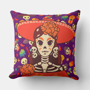Vibrant La Catrina Cushion