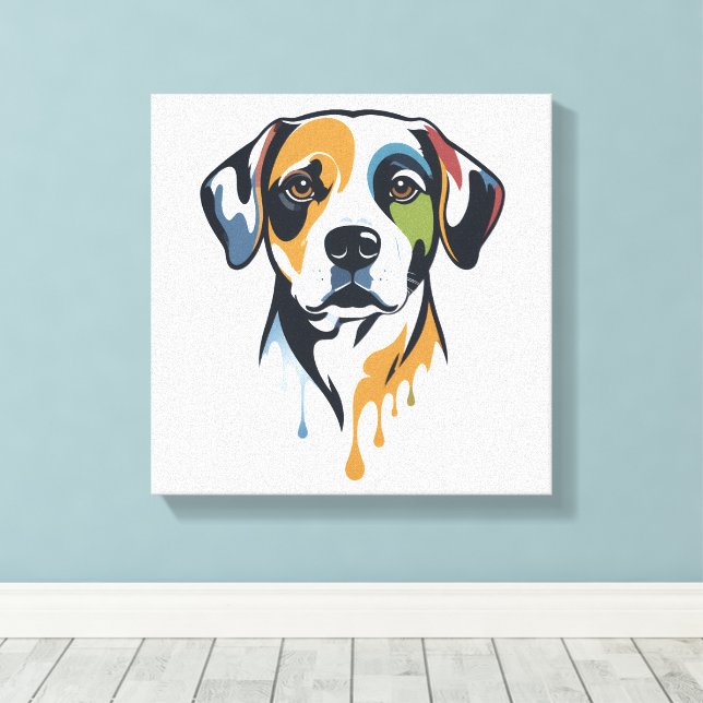 Vibrant Lab Pop Art Canvas Print (Insitu(Wood Floor))