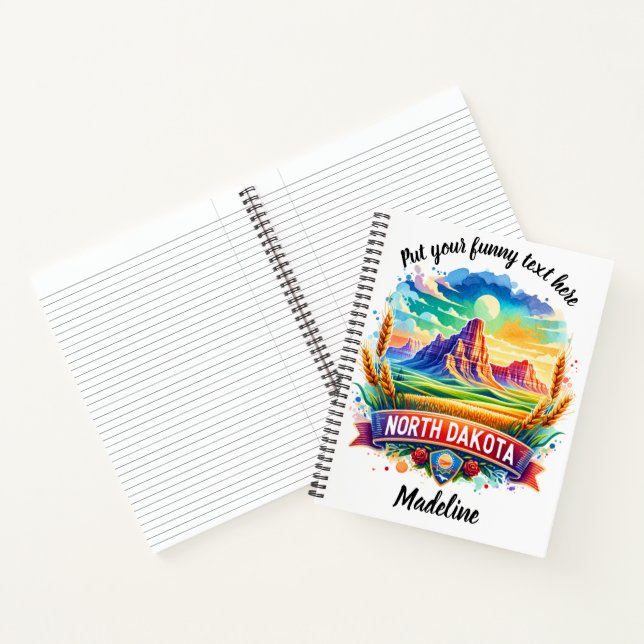 Vibrant landscape of North Dakota at sunset Notebook (Inside)