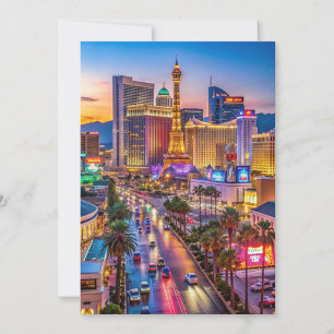 “Vibrant Las Vegas Strip at Sunset” Card