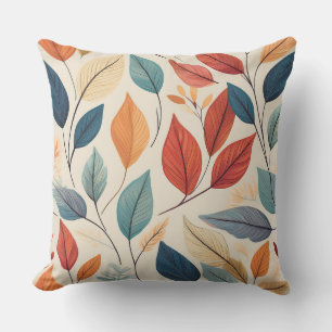 Vibrant Leaf Pattern Design Cushion