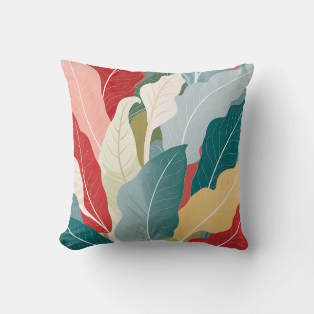 vibrant leaf with autumn tones cushion (Front)