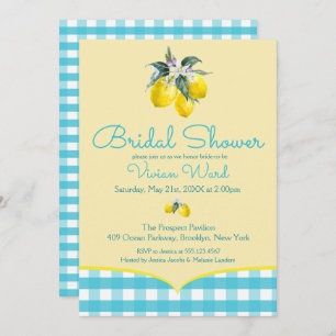 Vibrant Lemon Bridal Shower Invitations