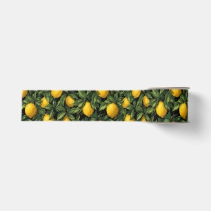 Vibrant Lemon Citrus Tree Pattern Grosgrain Ribbon