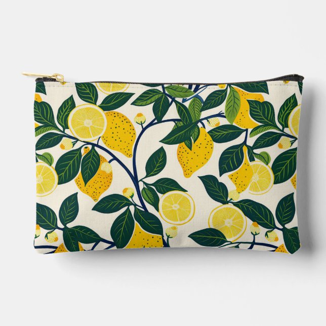 Vibrant Lemon Grove Accessory Pouch (Front)