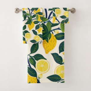 Vibrant Lemon Grove Bath Towel Set