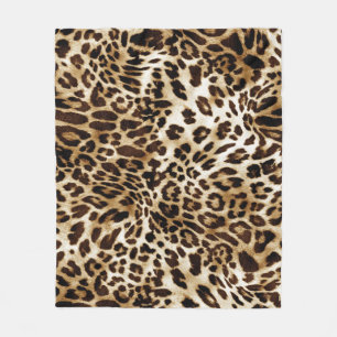 Vibrant Leopard: Colourful Textile Design. Fleece Blanket