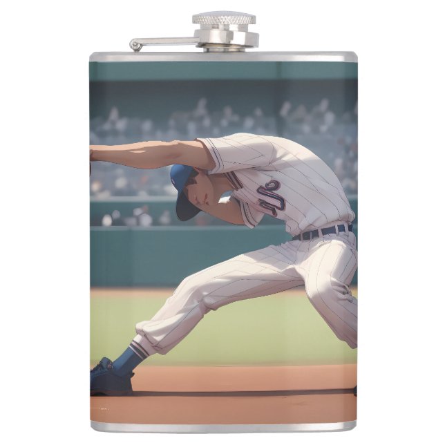 Vibrant "Less Is More" Abstract Graphic Hip Flask (Front)