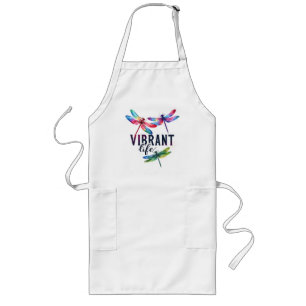 Vibrant Life - Artistic Dragonfly Long Apron
