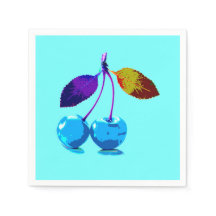 Vibrant light blue cherries