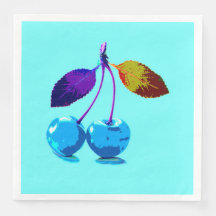 Vibrant light blue cherries  