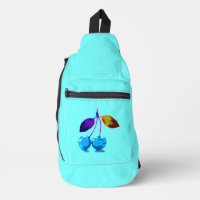 Vibrant Light Blue Cherries Pop Art Modern