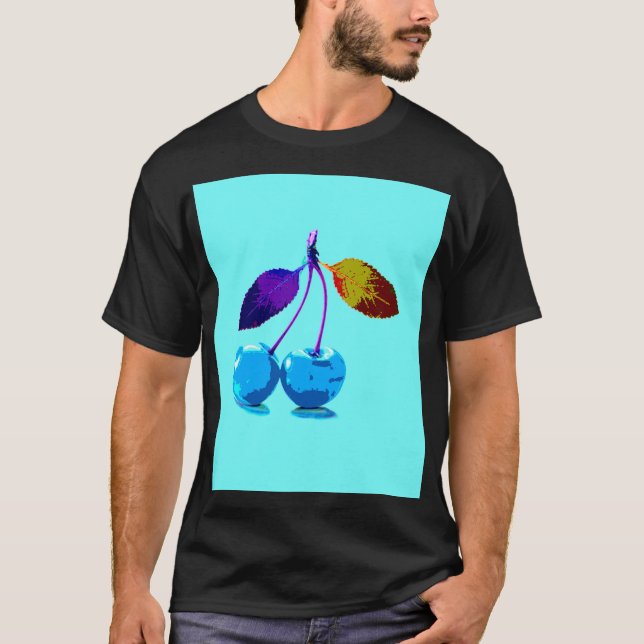 Vibrant light blue cherries  T-Shirt (Front)