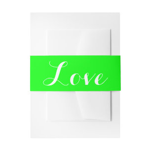 Vibrant Lime Green Wedding Band Invitation Belly Band