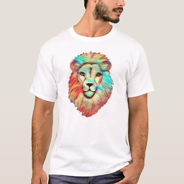Vibrant Lion's Head Men's T-Shirt (Front)