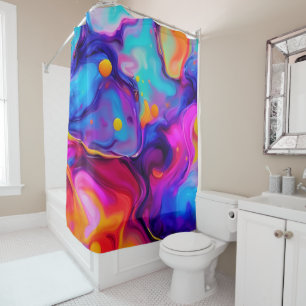 Vibrant Liquid Artwork Shower Curtain