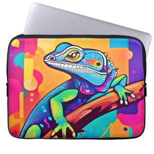 Vibrant Lizard Artwork Laptop Sleeve