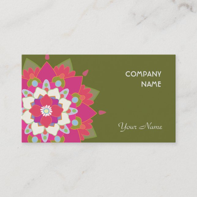 Vibrant Lotus Natural Health and Wellness Business Card (Front)