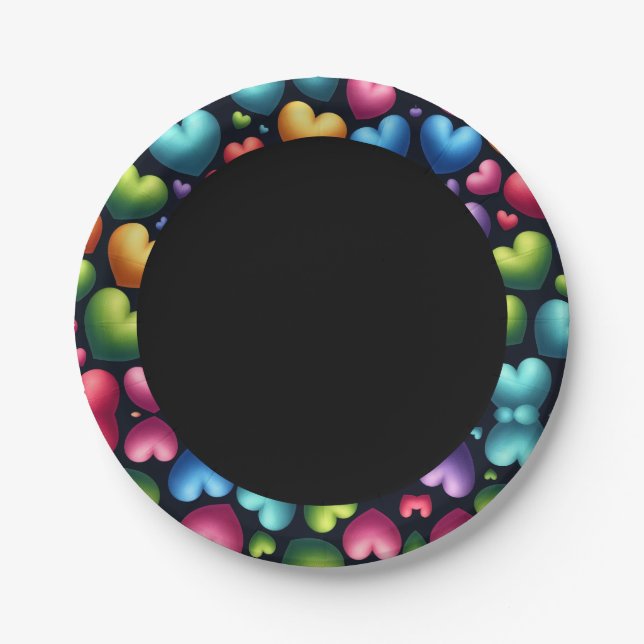 Vibrant Love Paper Plate (Front)