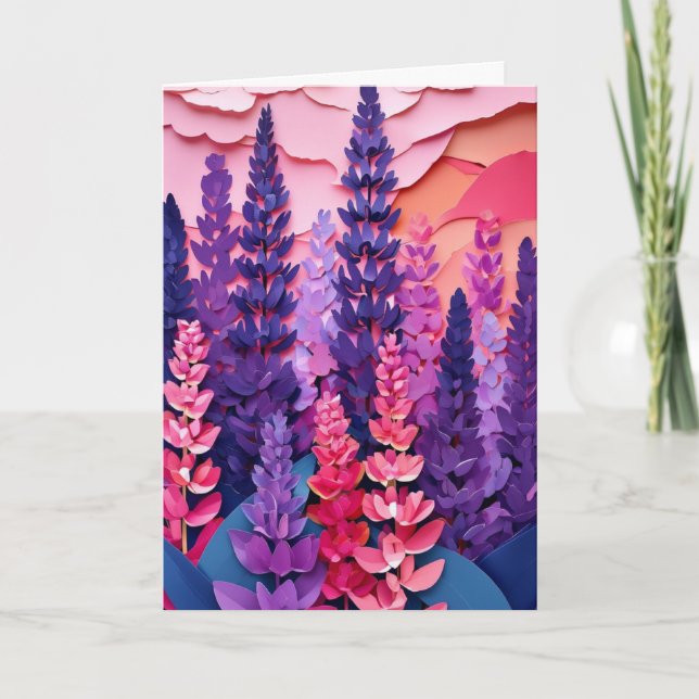Vibrant Lupine Field Card (Front)