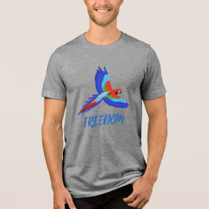 Vibrant Macaw Parrot Freedom Tri-blend T-Shirt Tri-Blend Shirt