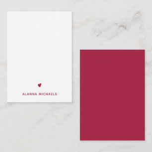 Vibrant Magenta Heart and Name Card
