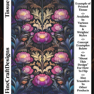Vibrant Magenta & Pink Peony Blooms CT3 Decoupage Tissue Paper