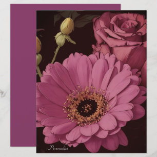 Vibrant Magenta Pink Rose Flowers Scrapbook Paper