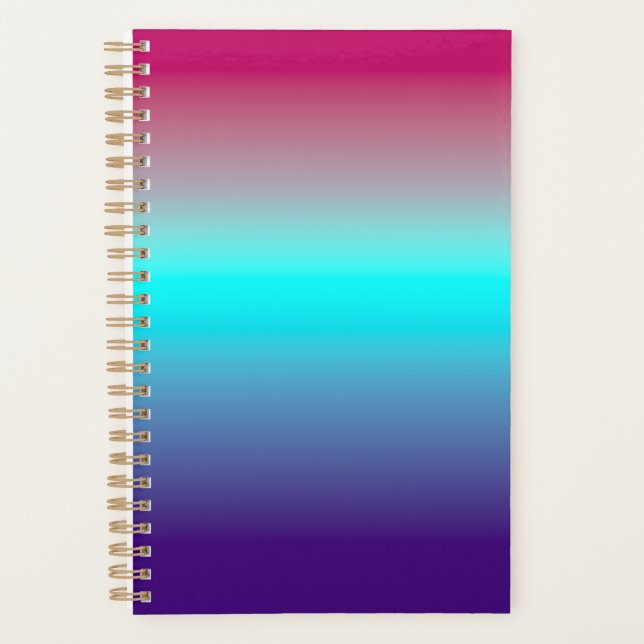 Vibrant Magenta to Deep Purple Smooth Abstract  Planner (Front)