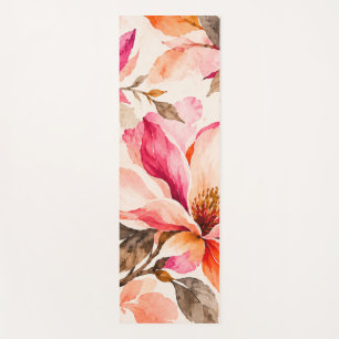 Vibrant Magnolia Botanical Floral Design Yoga Mat