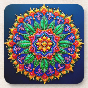 Vibrant Mandala Artistry Coaster