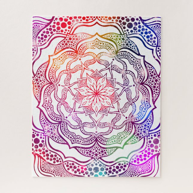 Vibrant Mandala Colourful Chic Pink Stylish Elegan Jigsaw Puzzle (Vertical)