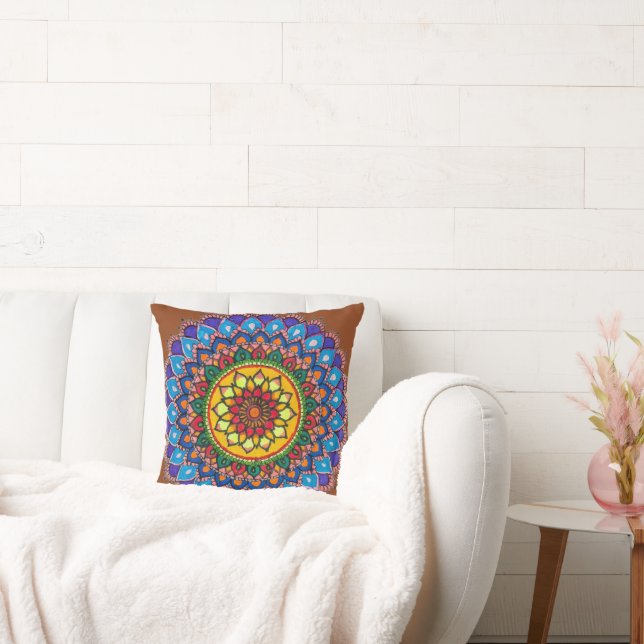 Vibrant Mandala Cushion (Couch)