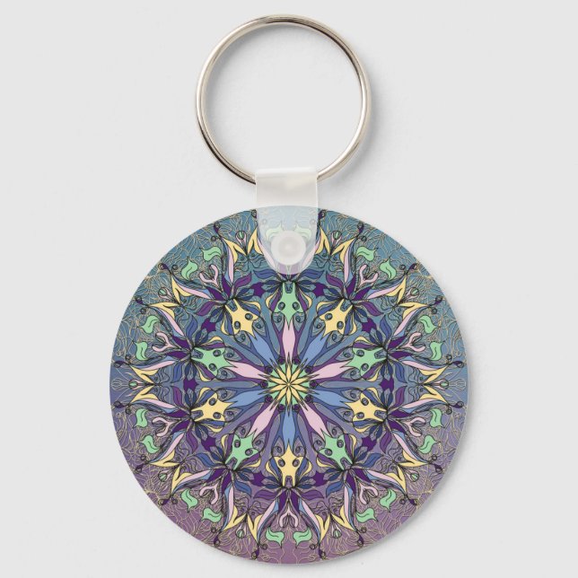 Vibrant Mandala Keychain (Front)