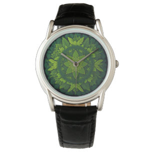 Vibrant mandala of forest foliage watch