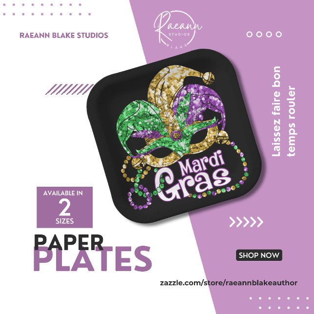 Vibrant Mardi Gras Party Paper Plates (Creator Uploaded)
