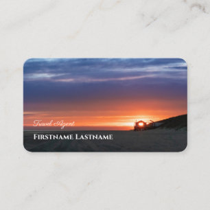 Vibrant maritime beach sunset travel agent ocean business card