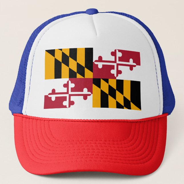 Vibrant Maryland State Flag Trucker Hat (Front)